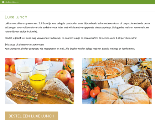 Website met online verkoop voor Veridius Catering Rijswijk